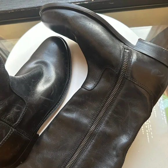 🌸FRYE🌸 Melissa Tall Black Leather Riding Boots size 6 - Picture 8 of 12
